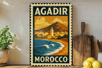 Agadir Morocco Stamp Style Metal Sign – Vintage Travel Wall Art,  Rustic Home Decor, Moroccan Souvenir Plaque — photo 2
