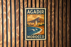 Agadir Morocco Stamp Style Metal Sign – Vintage Travel Wall Art,  Rustic Home Decor, Moroccan Souvenir Plaque — photo 3