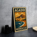 Agadir Morocco Stamp Style Metal Sign – Vintage Travel Wall Art,  Rustic Home Decor, Moroccan Souvenir Plaque — photo 4