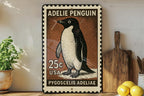 Adelie Penguin Stamp Art Metal Sign – Vintage Wall Decor, Arctic Wildlife Home Accent, Rustic Tin Poster — photo 3