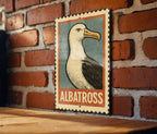 Albatross Stamp Style Wall Art – Vintage Metal Sign for Home, Garage, Bar, or Coastal Decor — photo 1