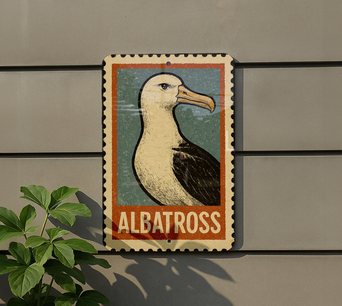 Albatross Stamp Style Wall Art – Vintage Metal Sign for Home, Garage, Bar, or Coastal Decor — photo 5