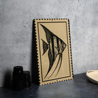 Angelfish Metal Sign – Vintage Stamp Style Ocean Wall Art, Coastal Nautical Decor for Beach House or Aquarium — photo 4
