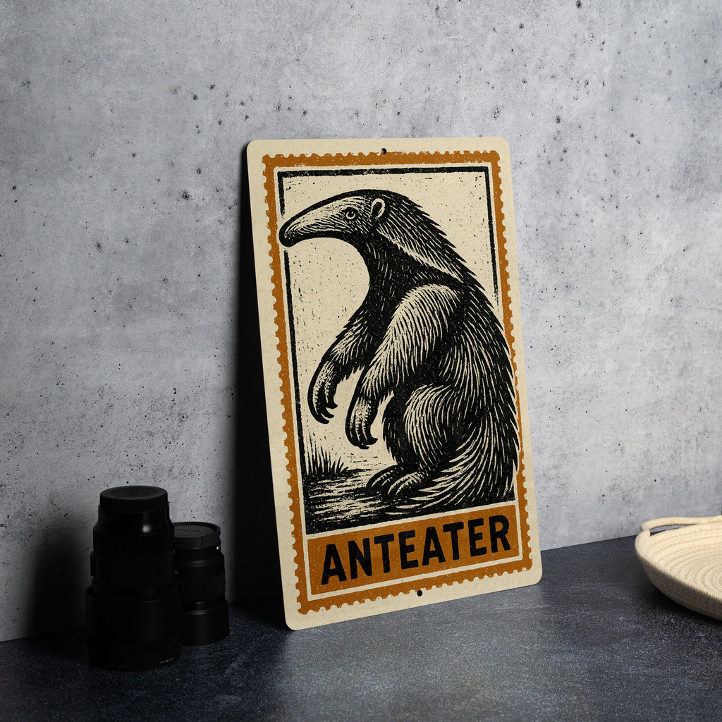 Anteater Stamp Style Metal Sign – Rustic Wall Art, Vintage Animal Decor for Home, Cabin, or Man Cave — photo 4