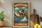 Baffin Island Canada Stamp Art Metal Sign – Vintage Wall Decor, Rustic Canadian Travel Poster Style Plaque — photo 2