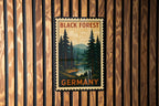 Black Forest Germany Metal Sign – Vintage Travel Stamp Style Wall Art, Rustic German Decor, Tin Poster for Home — photo 1