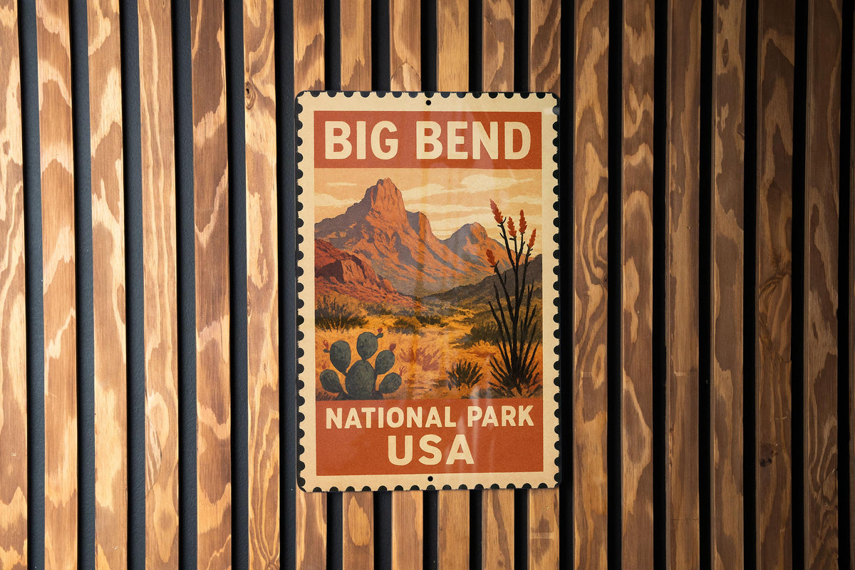 Big Bend National Park Metal Sign – Vintage Stamp Style Wall Art, Rustic USA Travel Decor, National Park Souvenir Sign — photo 2