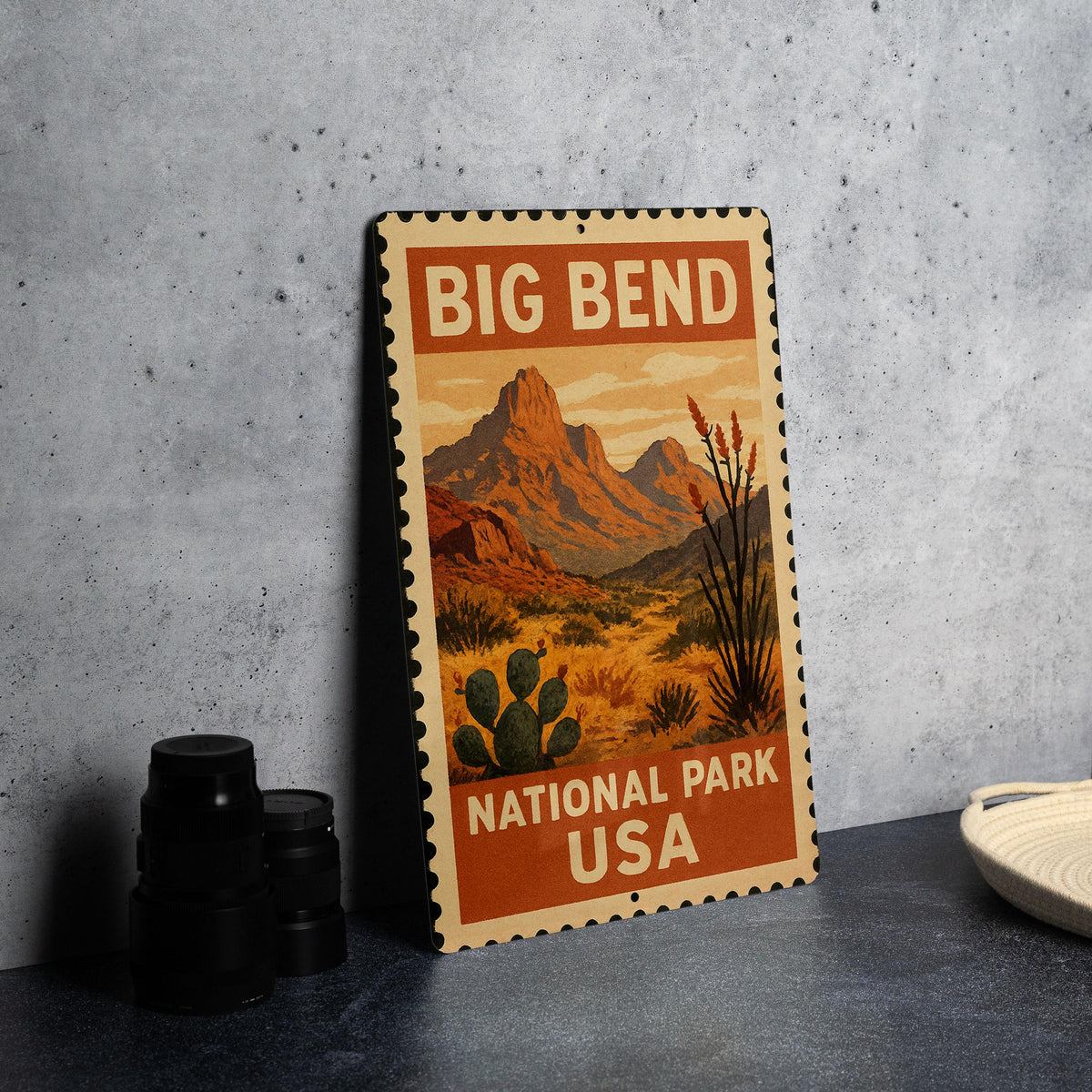 Big Bend National Park Metal Sign – Vintage Stamp Style Wall Art, Rustic USA Travel Decor, National Park Souvenir Sign — photo 4
