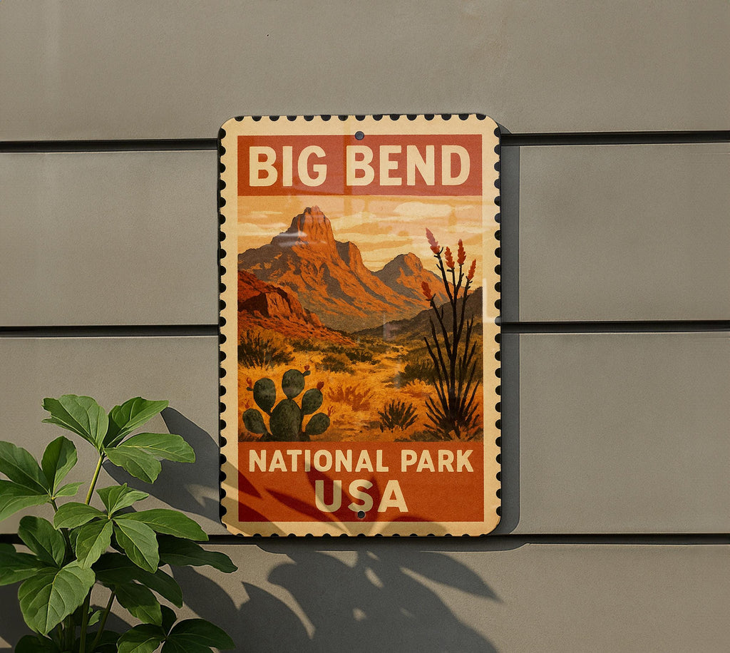 Big Bend National Park Metal Sign – Vintage Stamp Style Wall Art, Rustic USA Travel Decor, National Park Souvenir Sign — photo 5