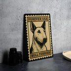 Bull Terrier Dog Metal Sign – Vintage Stamp Style Wall Art, Rustic Home Decor, Pet Lover Gift, Tin Poster Sign — photo 4