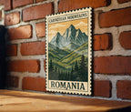 Carpathian Mountains Romani Art Metal Sign – Vintage Travel Stamp Style Wall Decor for Cabin, Rustic Home or Camper — photo 1