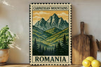 Carpathian Mountains Romani Art Metal Sign – Vintage Travel Stamp Style Wall Decor for Cabin, Rustic Home or Camper — photo 3