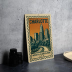 Charlotte NC Vintage Stamp Metal Sign – Retro Wall Art, North Carolina City Decor, Industrial Home Garage or Office Signage — photo 4