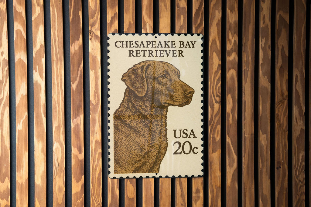 Chesapeake Bay Retriever Metal Sign – Rustic Dog Wall Art, Vintage Stamp Style Decor for Cabin, Lodge, or Kennel — photo 3