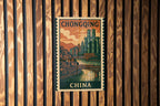 Chongqing China Metal Sign – Wall Art in Vintage Stamp Style, Rustic Travel Decor for Home or Office — photo 3