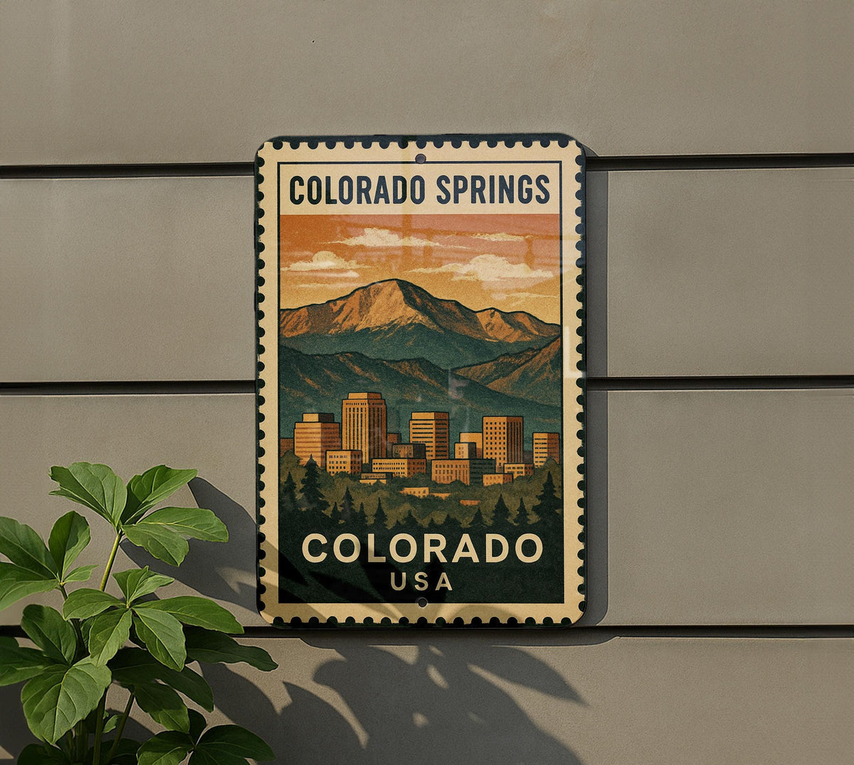 Colorado Springs CO Stamp Art Metal Sign – Vintage-Style Colorado Wall Decor, Rustic Travel Souvenir, State Pride Gift — photo 5