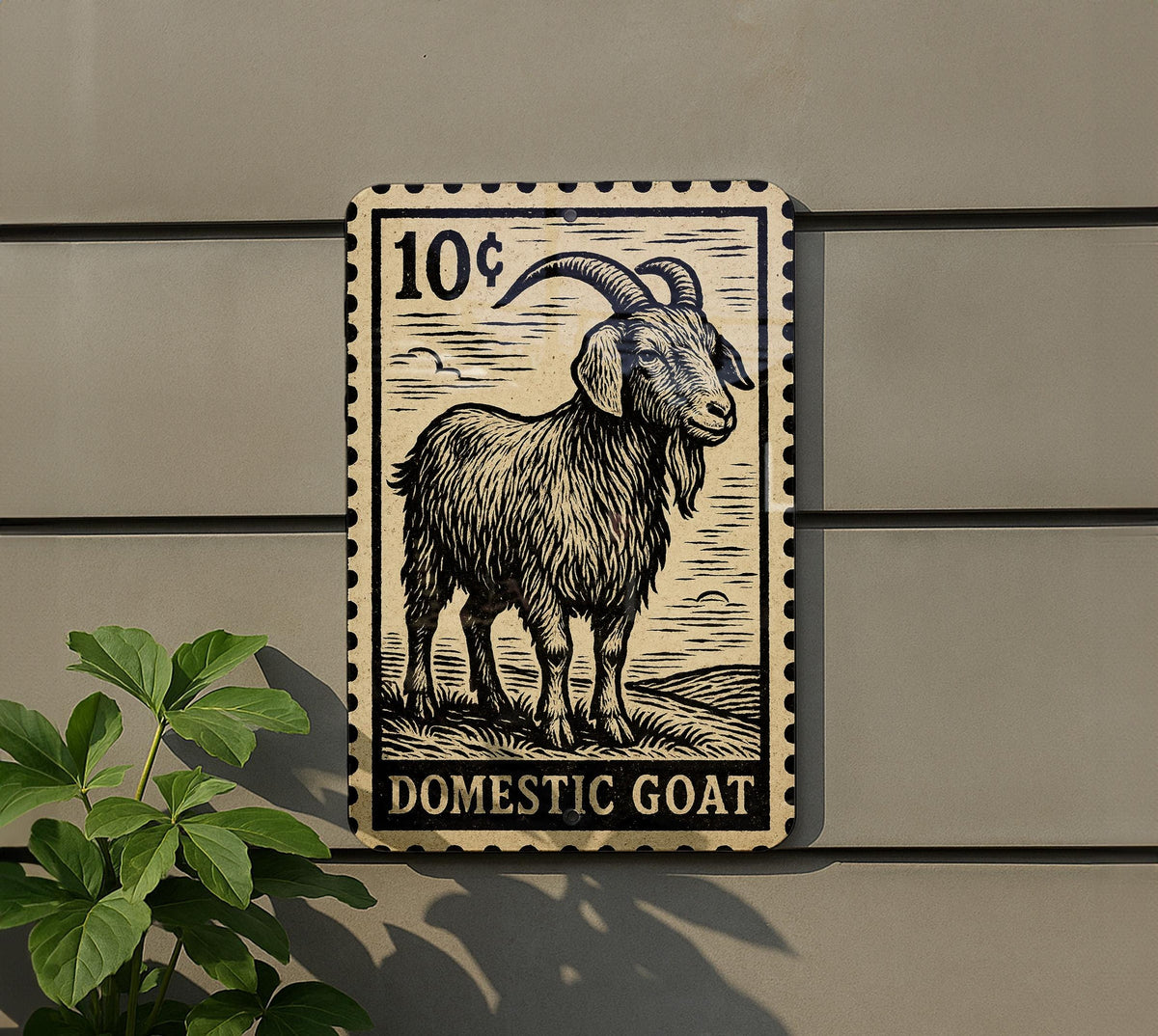 Domestic Goat Metal Sign – Vintage Farmhouse Wall Art, Rustic Stamp Style Decor, Tin Sign for Barn or Country Home — photo 5