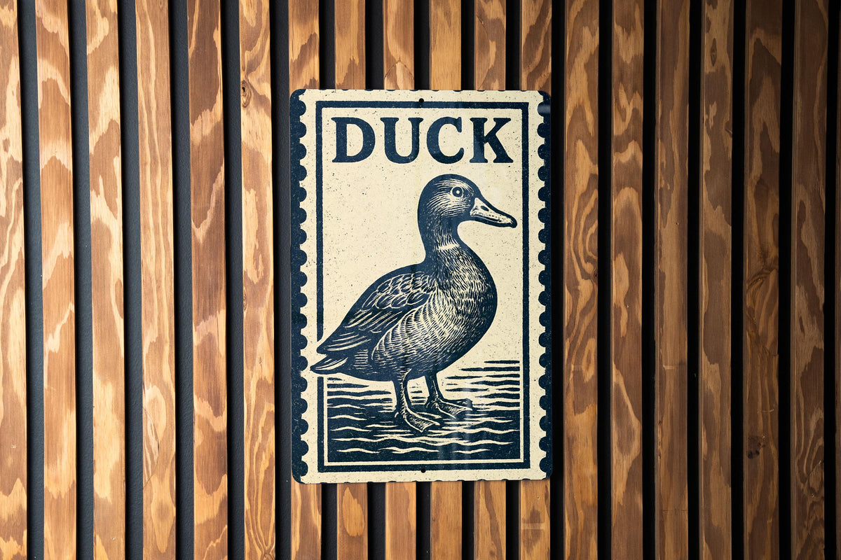 Vintage Duck Metal Sign – Rustic Wall Art, Wildlife Stamp Style Decor for Cabin, Lodge, or Hunting Enthusiast — photo 2