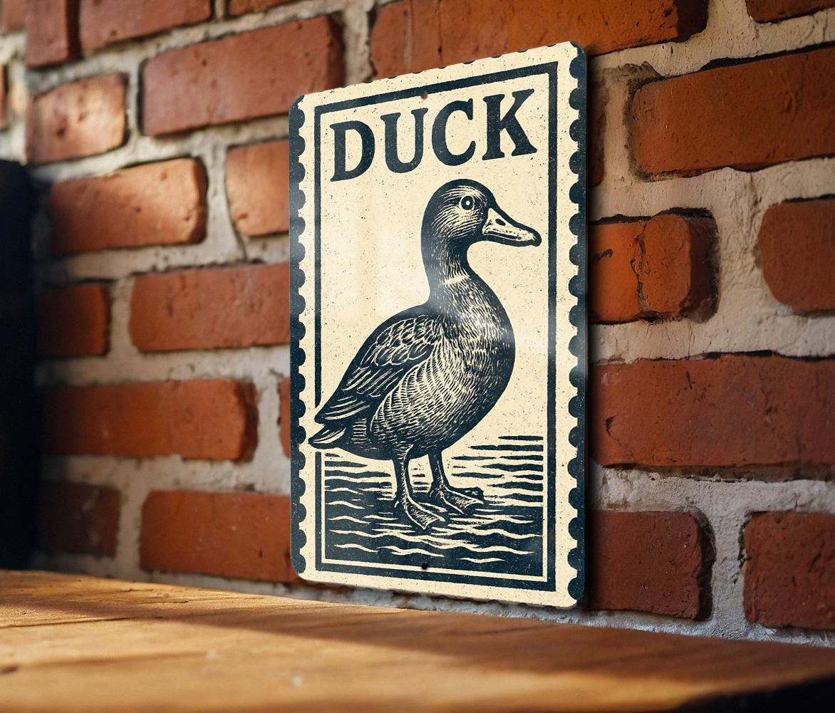 Vintage Duck Metal Sign – Rustic Wall Art, Wildlife Stamp Style Decor for Cabin, Lodge, or Hunting Enthusiast — photo 3