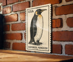 Emperor Penguin Metal Sign – Vintage Stamp Style Wall Art for Home, Cabin, or Rustic Decor — photo 1