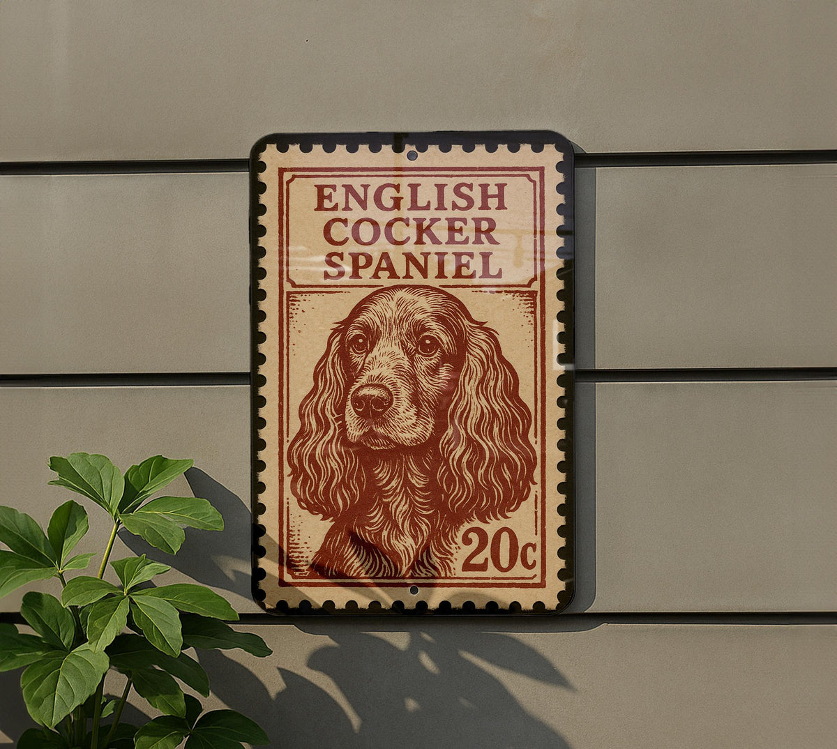 English Cocker Spaniel Metal Sign – Vintage Stamp Style Dog Wall Art for Home, Kennel Decor, Pet Lover Gift — photo 5