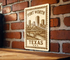 Fort Worth Texas Stamp Style Metal Sign – Vintage Wall Art Décor, Rustic Texas State Souvenir Gift — photo 2