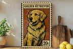 Golden Retriever Metal Sign – Vintage Stamp Style Dog Wall Art, Rustic Home Decor, Aluminum Pet Lover Gift — photo 2