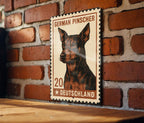 German Pinscher Metal Sign – Vintage Stamp Style Dog Wall Art, Rustic Pet Decor, Tin Sign for Home or Kennel — photo 3