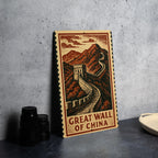 Great Wall of China Metal Sign – Vintage Stamp Style Wall Art, Rustic Decor for Travel Lovers, Chinese Landmark Gift — photo 4