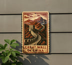 Great Wall of China Metal Sign – Vintage Stamp Style Wall Art, Rustic Decor for Travel Lovers, Chinese Landmark Gift — photo 5