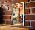 Izmir Turkey Metal Sign – Vintage Stamp Style Wall Art, Travel Poster Decor, Retro Turkish City Souvenir Sign — photo 1