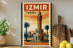 Izmir Turkey Metal Sign – Vintage Stamp Style Wall Art, Travel Poster Decor, Retro Turkish City Souvenir Sign — photo 3