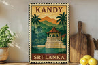 Kandy Sri Lanka Metal Sign – Vintage Stamp Style Wall Art, Travel Poster Decor, Rustic Home or Office Gift — photo 1