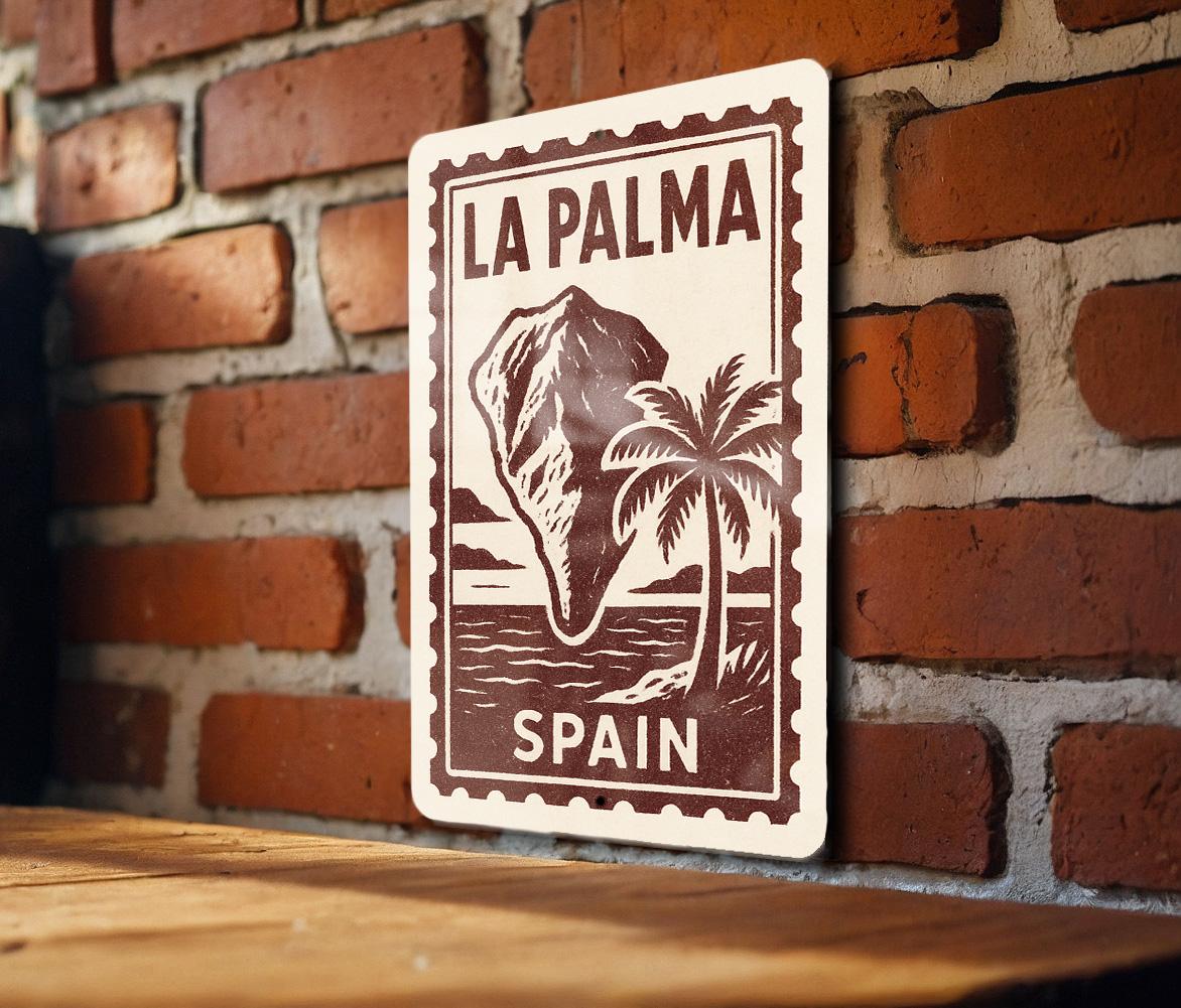 La Palma Spain Metal Sign – Vintage Stamp Style Wall Art, Travel Poster Decor for Home or Office — photo 1