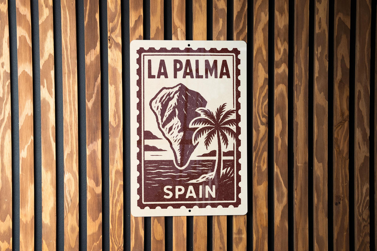 La Palma Spain Metal Sign – Vintage Stamp Style Wall Art, Travel Poster Decor for Home or Office — photo 3