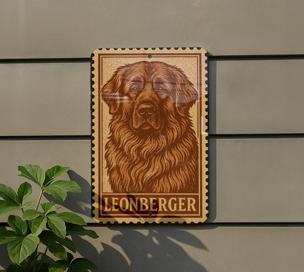 Leonberger Dog Stamp Art Metal Sign – Vintage-Style Wall Decor for Dog Lovers, Rustic Home or Kennel Gift — photo 5