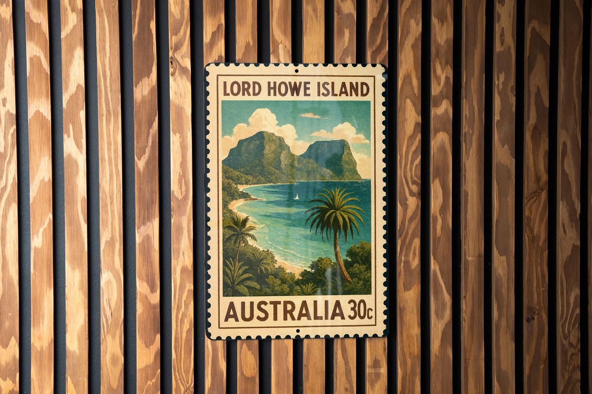 Lord Howe Island Australia Metal Sign – Vintage Travel Stamp Style Wall Art for Home, Office, or Beach House Decor — photo 3