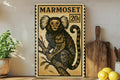 Marmoset Stamp Style Metal Sign – Vintage Wall Art, Retro Animal Decor, Primate Tin Sign for Home or Cabin — photo 1