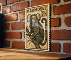 Marmoset Stamp Style Metal Sign – Vintage Wall Art, Retro Animal Decor, Primate Tin Sign for Home or Cabin — photo 2