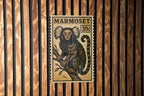 Marmoset Stamp Style Metal Sign – Vintage Wall Art, Retro Animal Decor, Primate Tin Sign for Home or Cabin — photo 3