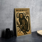 Marmoset Stamp Style Metal Sign – Vintage Wall Art, Retro Animal Decor, Primate Tin Sign for Home or Cabin — photo 4