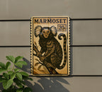 Marmoset Stamp Style Metal Sign – Vintage Wall Art, Retro Animal Decor, Primate Tin Sign for Home or Cabin — photo 5