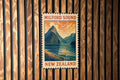 Milford Sound New Zealand Metal Sign – Vintage Travel Poster Style Wall Art, Retro Stamp Design Home Decor Plaque — photo 1