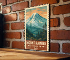 Mount Rainier National Park Metal Sign – Vintage Stamp Style Wall Art, Rustic Outdoor Decor, National Parks Collectible — photo 1