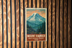 Mount Rainier National Park Metal Sign – Vintage Stamp Style Wall Art, Rustic Outdoor Decor, National Parks Collectible — photo 2