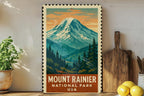Mount Rainier National Park Metal Sign – Vintage Stamp Style Wall Art, Rustic Outdoor Decor, National Parks Collectible — photo 3