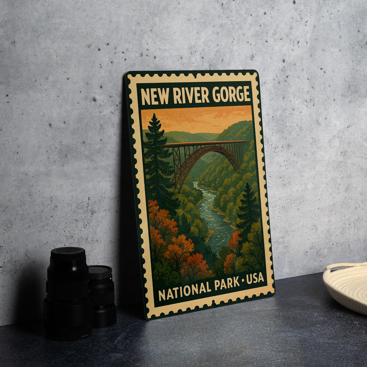 New River Gorge National Park Metal Sign – Vintage Stamp Style Wall Art for Home, Cabin, or RV Décor — photo 4