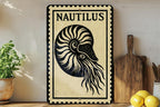 Nautilus Metal Sign  – Vintage Stamp Style Ocean Wall Art, Nautical Decor, Sea Life Rustic Metal Artwork — photo 1