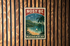 Nosy Be Madagascar Metal Sign – Vintage Travel Stamp Style Wall Art, Tropical Island Decor, Aluminum Plaque — photo 3