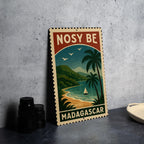 Nosy Be Madagascar Metal Sign – Vintage Travel Stamp Style Wall Art, Tropical Island Decor, Aluminum Plaque — photo 4